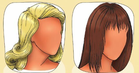 gaya rambut klasik bagi pemilik lama (L) dan pendek (kanan), leher tipis