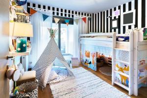 27 ide-ide kreatif tentang bagaimana untuk mengatur kamar bayi untuk dua anak laki-laki (foto)